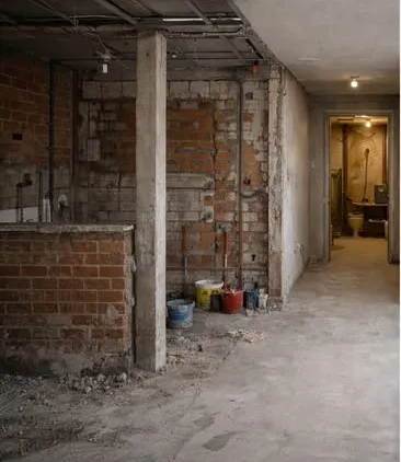Trabajos de albañilería — antes